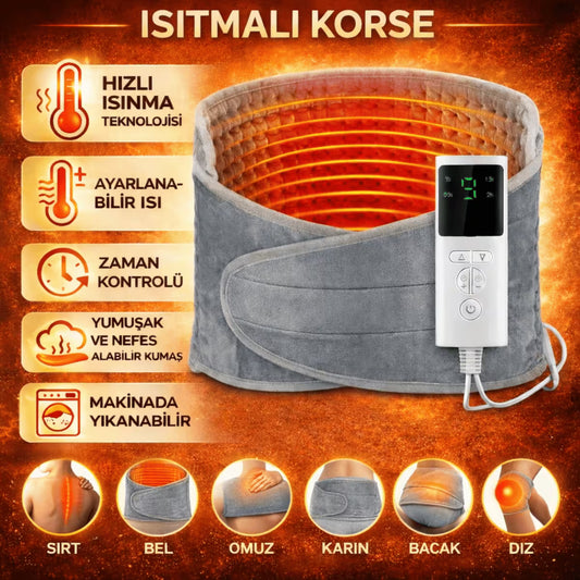 Elektrikli Bel Isıtıcı Korse - Zaman ve Isı Ayarlı