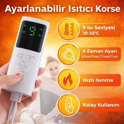 Elektrikli Bel Isıtıcı Korse - Zaman ve Isı Ayarlı