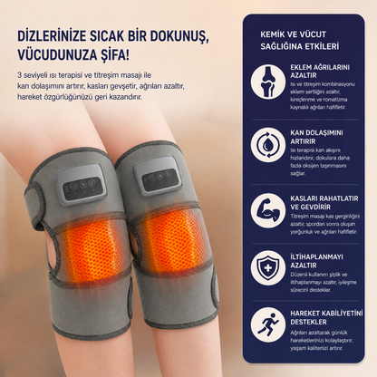 Şarjlı Titreşimli Isıtmalı Dizlik Masaj Aleti - Dizlerinize İyi Bakın!